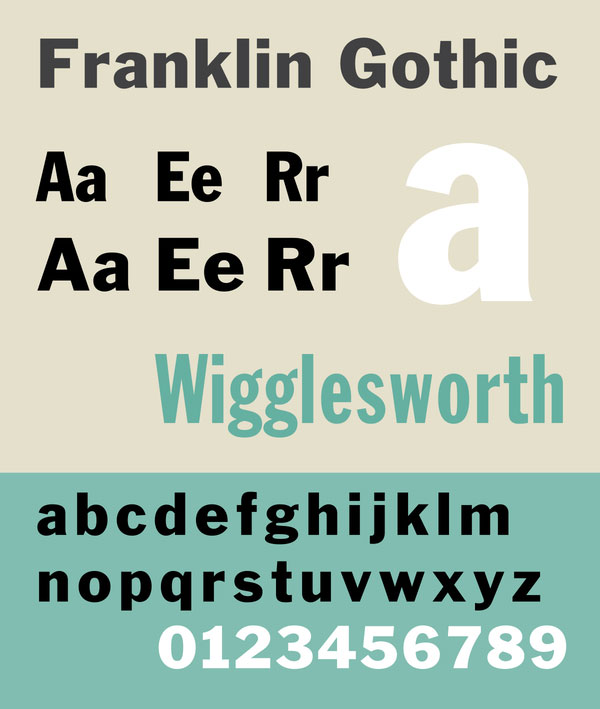 Franklin Gothic phông chữ cho poster