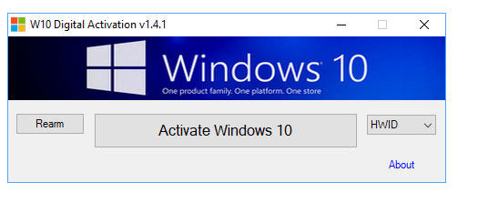 giao diện phần mềm active win 10
